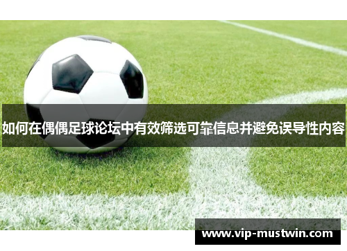 如何在偶偶足球论坛中有效筛选可靠信息并避免误导性内容